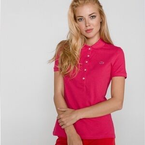 Lacoste pink cotton Polo tee . Size 36